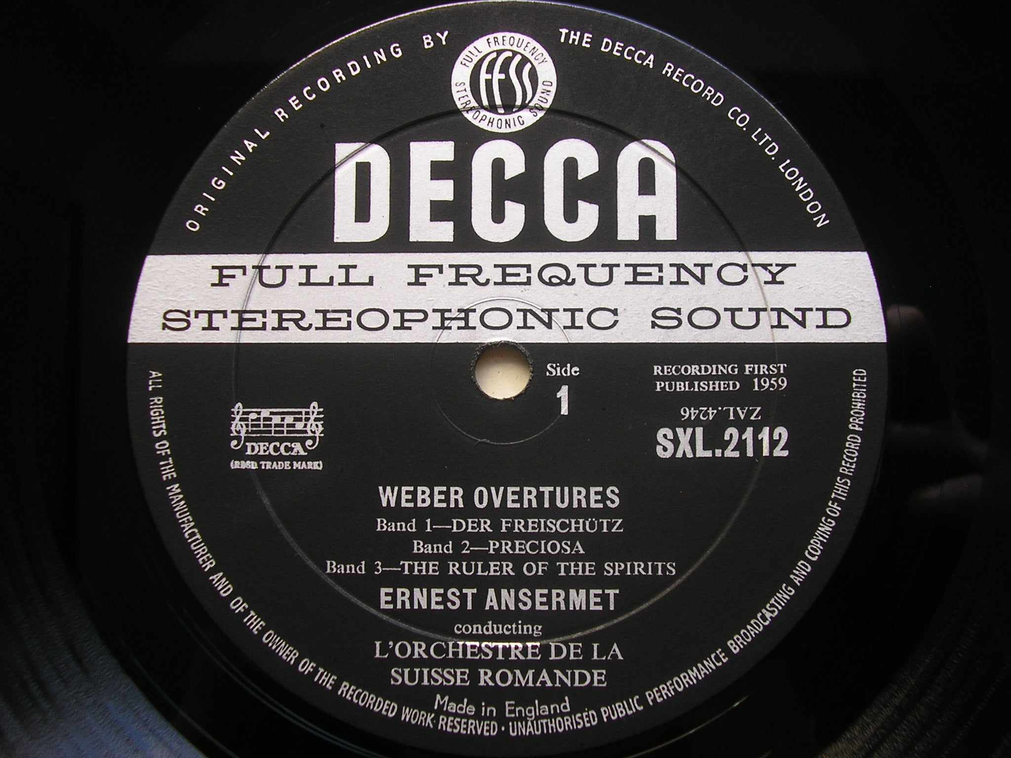 SXL 2112 WEBER: SIX OVERTURES ANSERMET / SUISSE ROMANDE