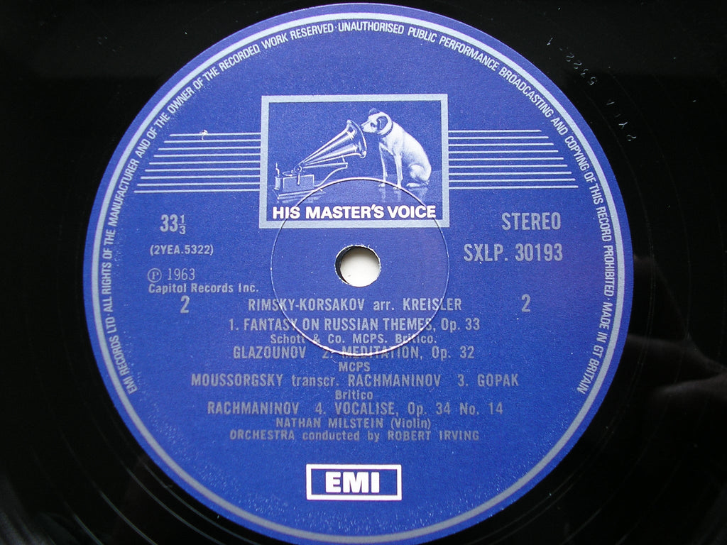 SXLP 30193 GOLDMARK: VIOLIN CONCERTO / RUSSIAN PIECES FOR VIOLIN MILSTEIN / PHILHARMONIA / BLECH / IRVING