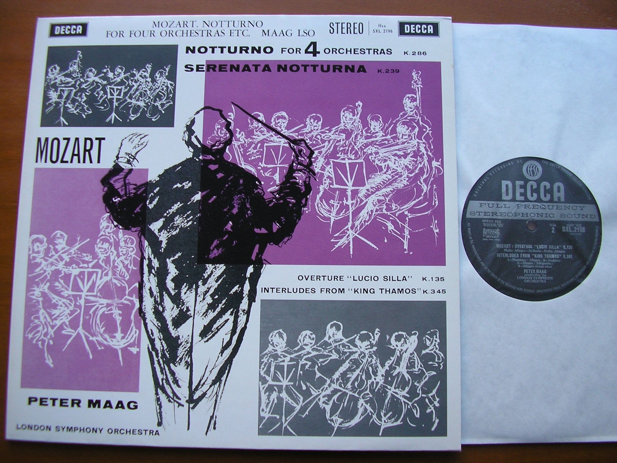 SXL 2196 MOZART: NOTTURNO K286 / SERENATA NOTTURNA K239 / THAMOS / OVERTURE Lucio Silla PETER MAAG / LONDON SYMPHONY