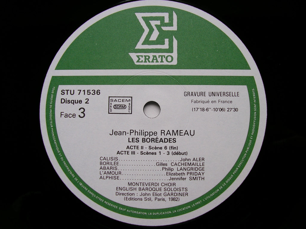 RAMEAU: LES BOREADES (1764)    SOLOISTS / ENGLISH BAROQUE SOLOISTS / GARDINER    3LP    STU 715343