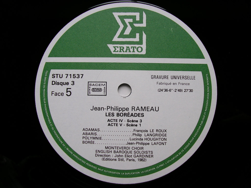 RAMEAU: LES BOREADES (1764)    SOLOISTS / ENGLISH BAROQUE SOLOISTS / GARDINER    3LP    STU 715343