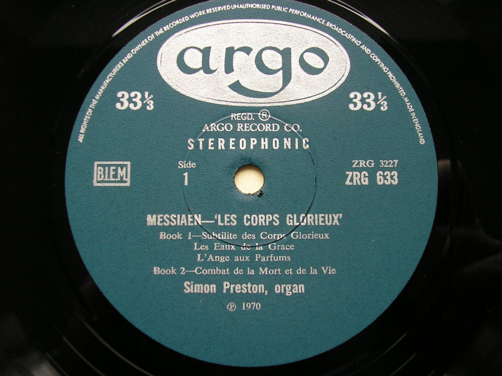 MESSIAEN: LES CORPS GLORIEUX / LE BANQUET CELESTE      SIMON PRESTON      ZRG 633