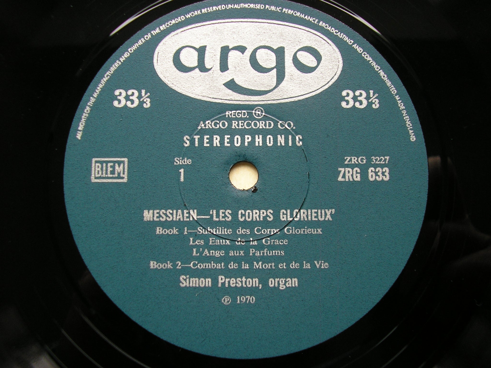 MESSIAEN: LES CORPS GLORIEUX / LE BANQUET CELESTE      SIMON PRESTON      ZRG 633