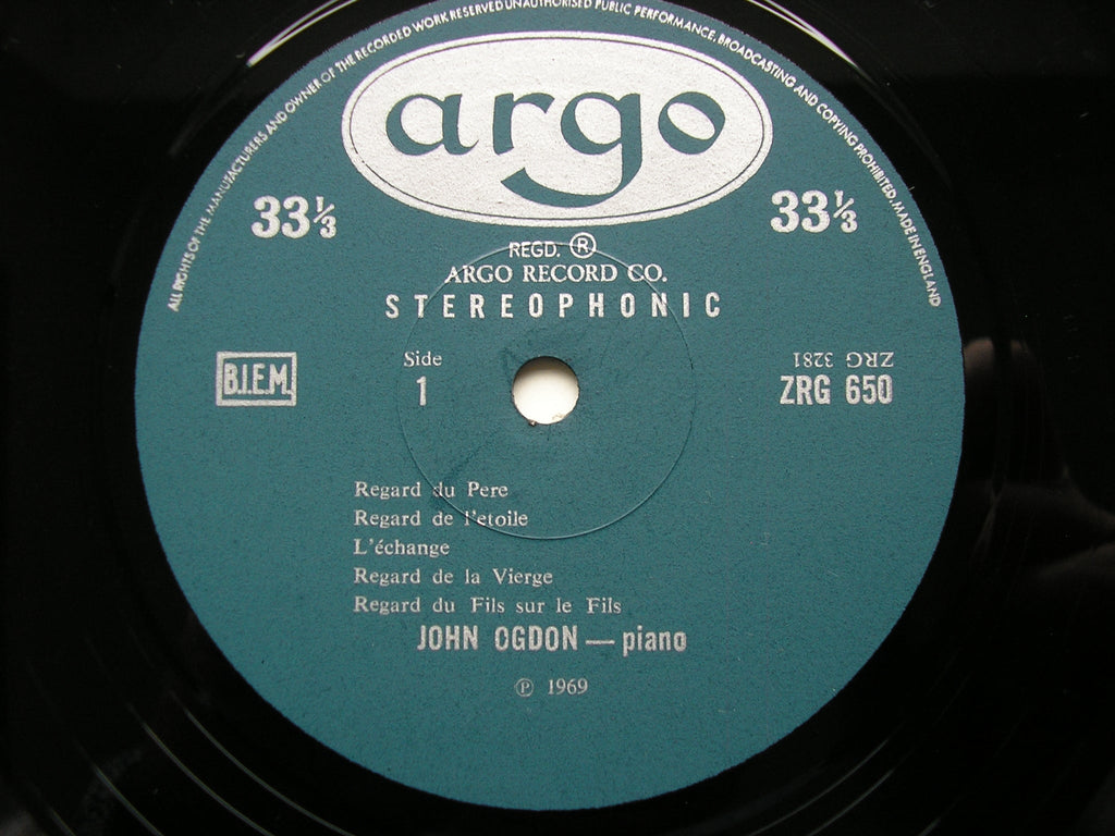 MESSIAEN: VINGT REGARDS SUR L'ENFANT JESUS       JOHN OGDON       2 LP      ZRG 650 / 1