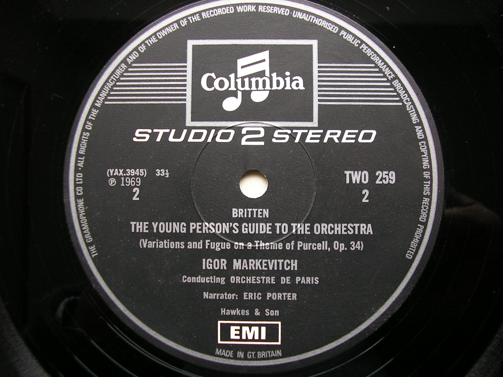 BRITTEN: YOUNG PERSON'S GUIDE TO THE ORCHESTRA / PROKOFIEV: PETER & THE WOLF   PORTER / ORCHESTRE DE PARIS / MARKEVITCH   TWO 259