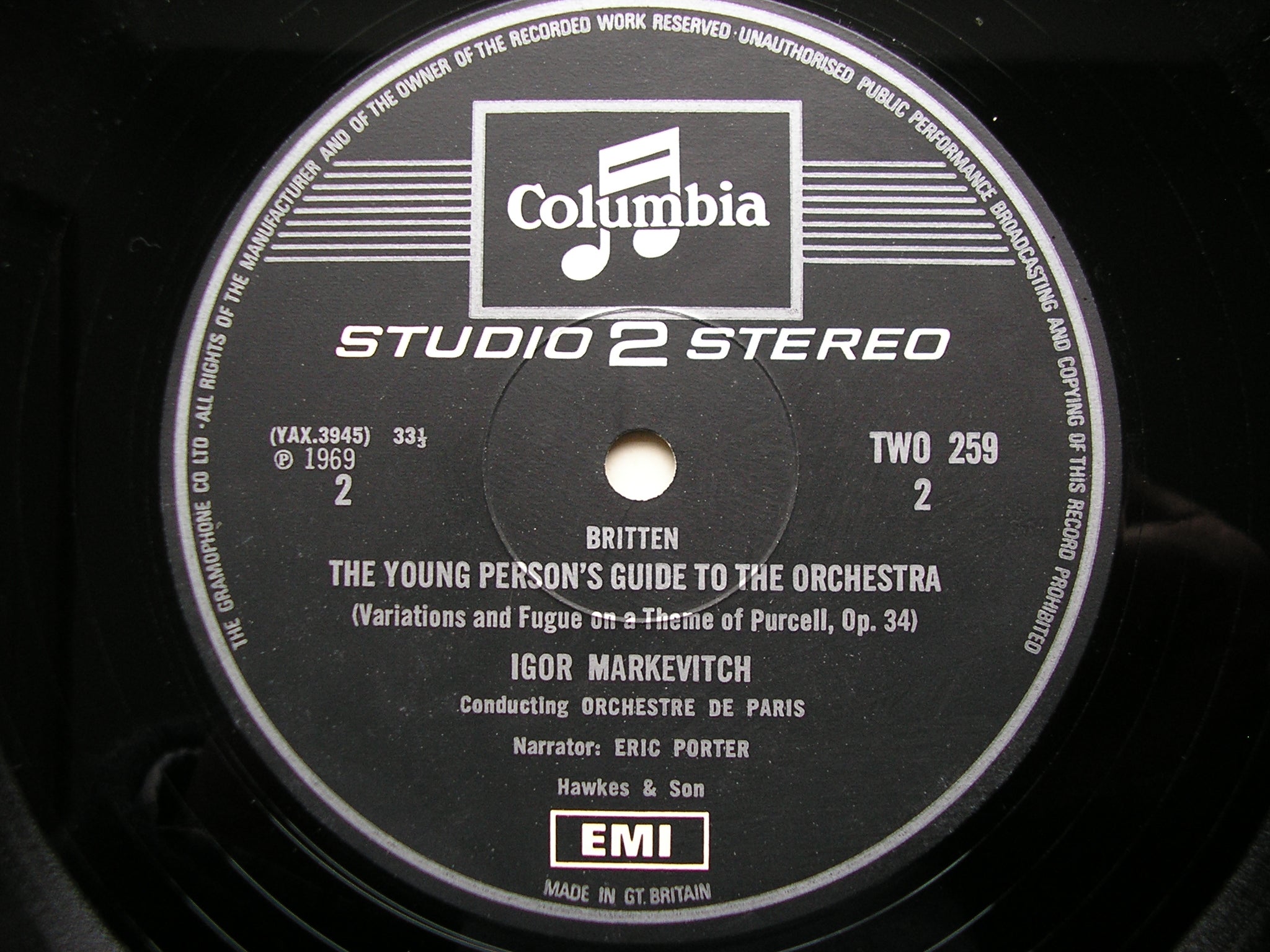 BRITTEN: YOUNG PERSON'S GUIDE TO THE ORCHESTRA / PROKOFIEV: PETER & THE WOLF   PORTER / ORCHESTRE DE PARIS / MARKEVITCH   TWO 259