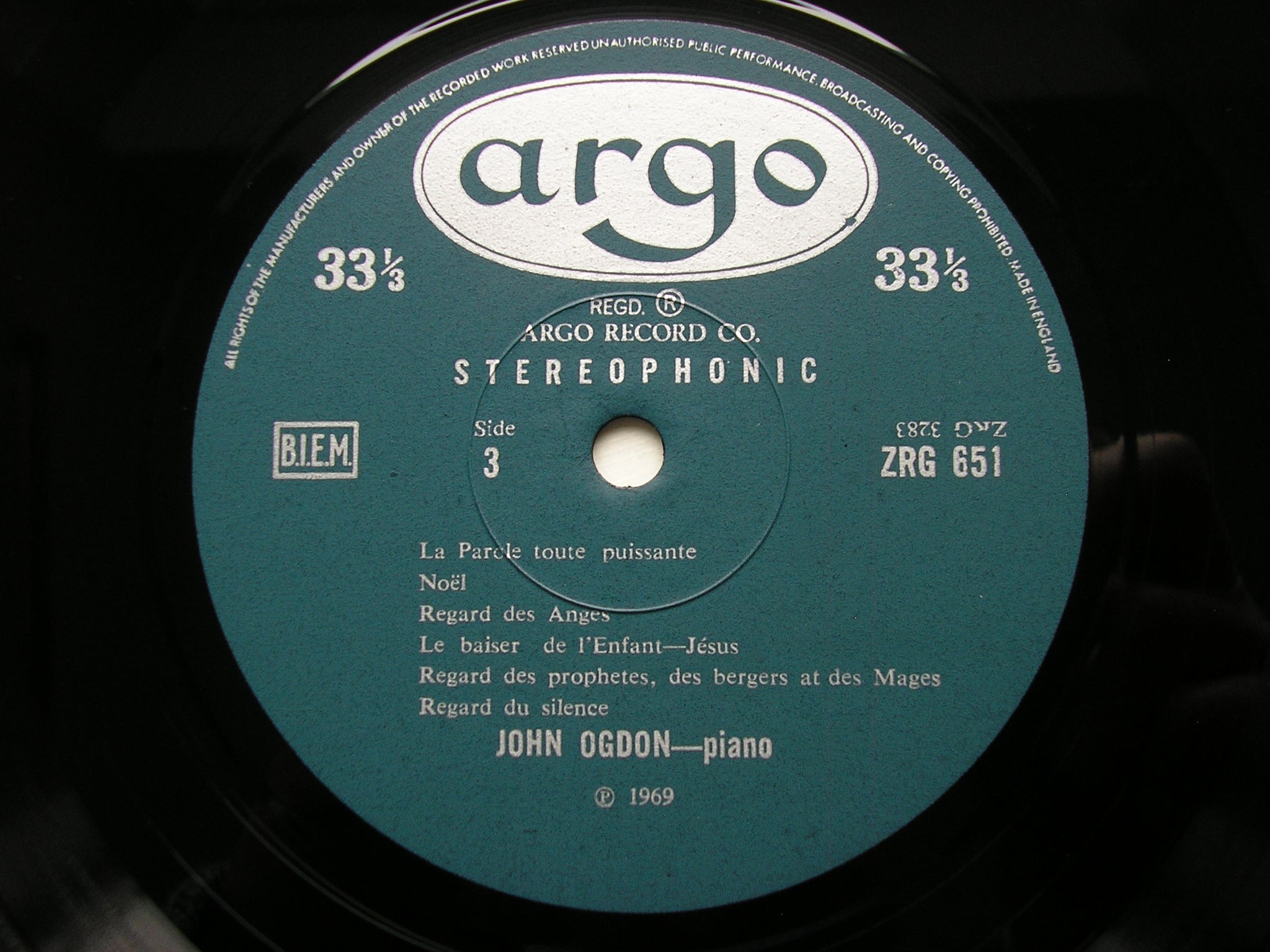 MESSIAEN: VINGT REGARDS SUR L'ENFANT JESUS       JOHN OGDON       2 LP      ZRG 650 / 1
