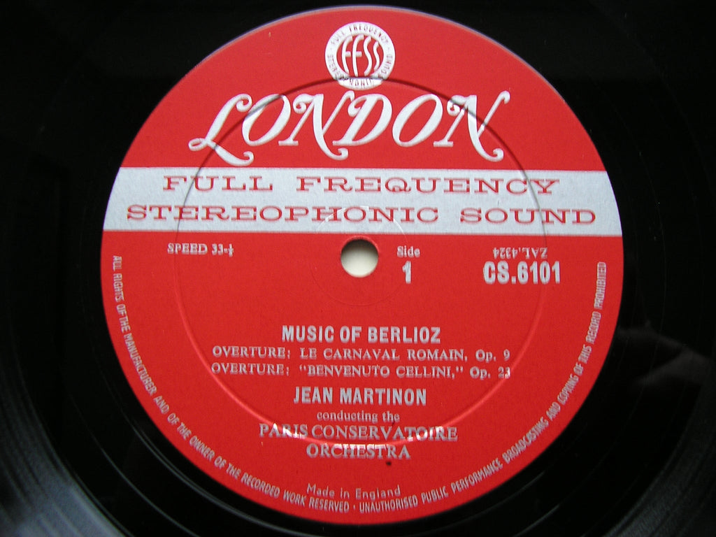 BERLIOZ: OVERTURES / MUSIC from LA DAMNATION DE FAUST    MARTINON / PARIS CONSERVATOIRE     CS 6101