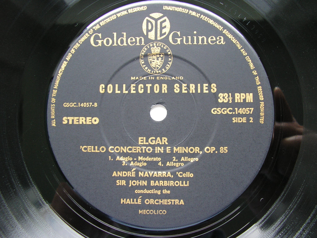 ELGAR: CELLO CONCERTO / ENIGMA VARIATIONS     NAVARRA / HALLE ORCHESTRA / BARBIROLLI     GSGC 14057