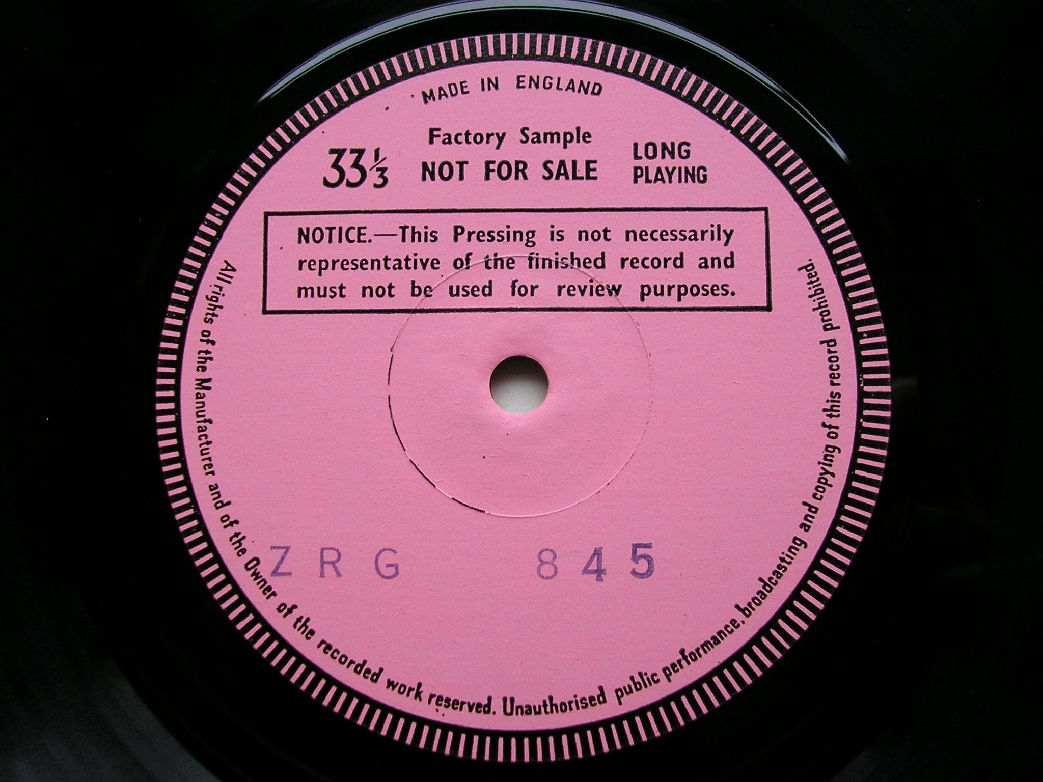 BARBER / IVES / COPLAND / COWELL / CRESTON: ORCHESTRAL MUSIC    MARRINER / ASMIF   test pressing    ZRG 845