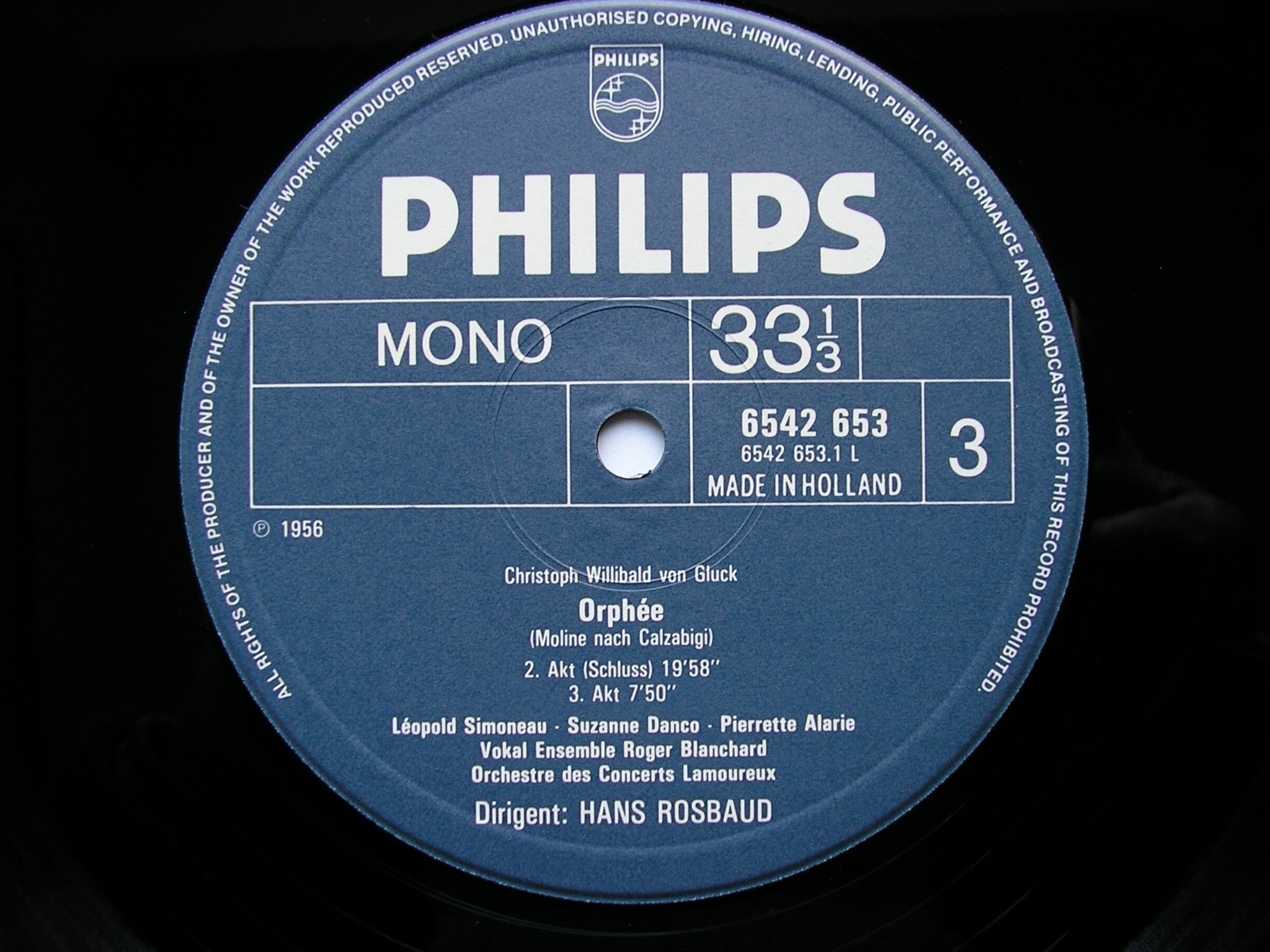 GLUCK: ORPHEE ET EURYDICE (1774)   LEOPOLD SIMONEAU / PIERETTE ALARIE / SUZANNE DANCO / LAMOUREUX ORCHESTRA / ROSBAUD      2LP     6770 033