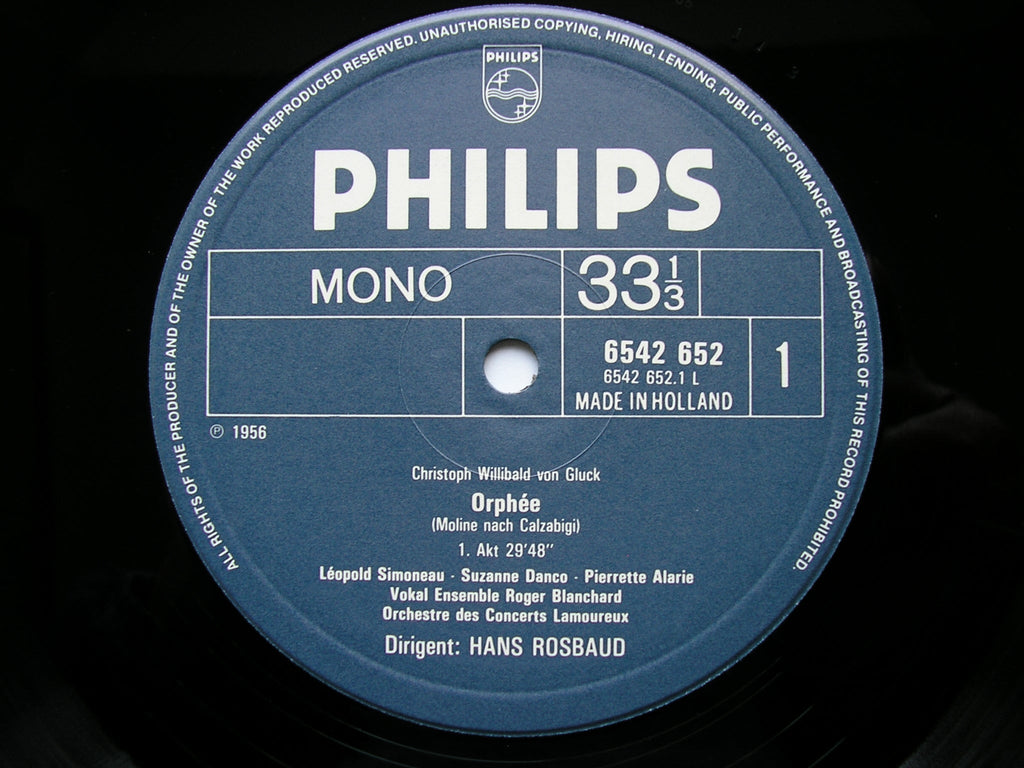 GLUCK: ORPHEE ET EURYDICE (1774)   LEOPOLD SIMONEAU / PIERETTE ALARIE / SUZANNE DANCO / LAMOUREUX ORCHESTRA / ROSBAUD      2LP     6770 033