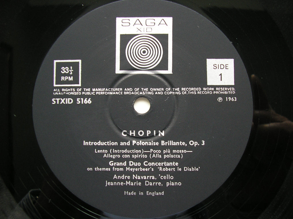 CHOPIN: COMPLETE WORKS FOR CELLO      NAVARRA / DARRE      SAGA 5166