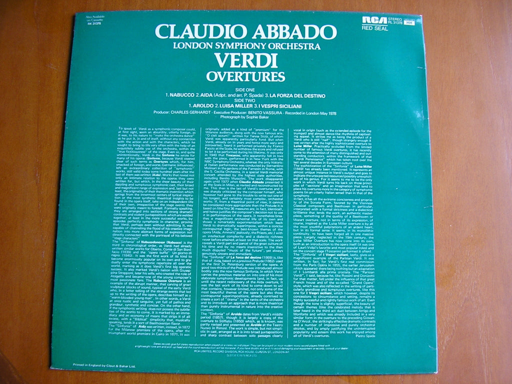 VERDI: OVERTURES      ABBADO / LONDON SYMPHONY    RL 31378
