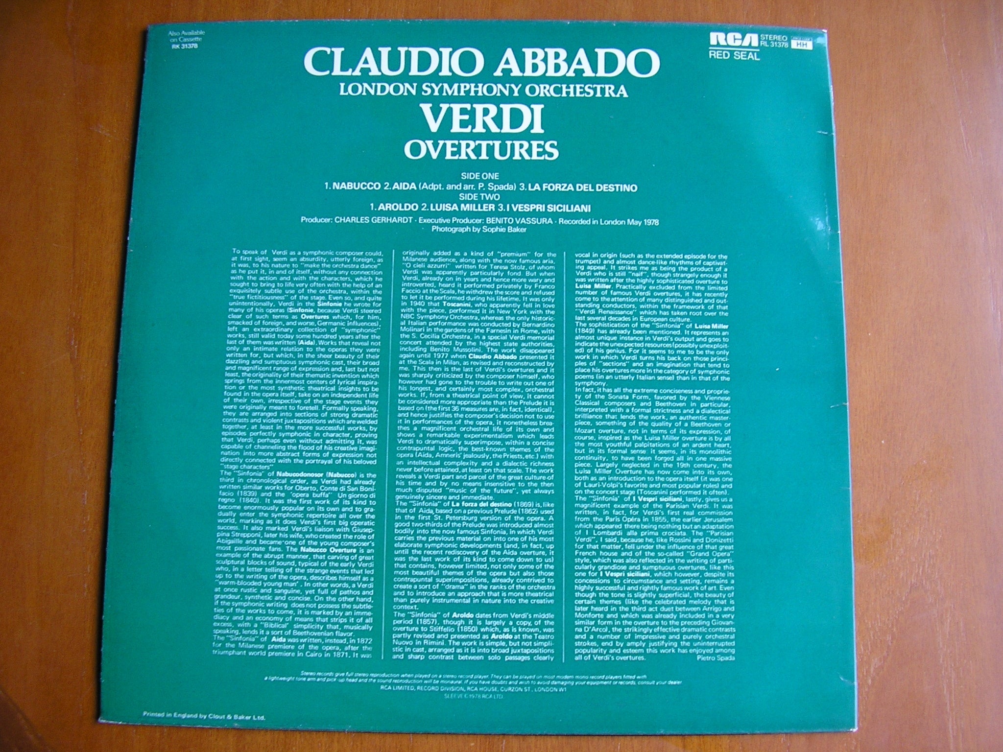VERDI: OVERTURES      ABBADO / LONDON SYMPHONY    RL 31378