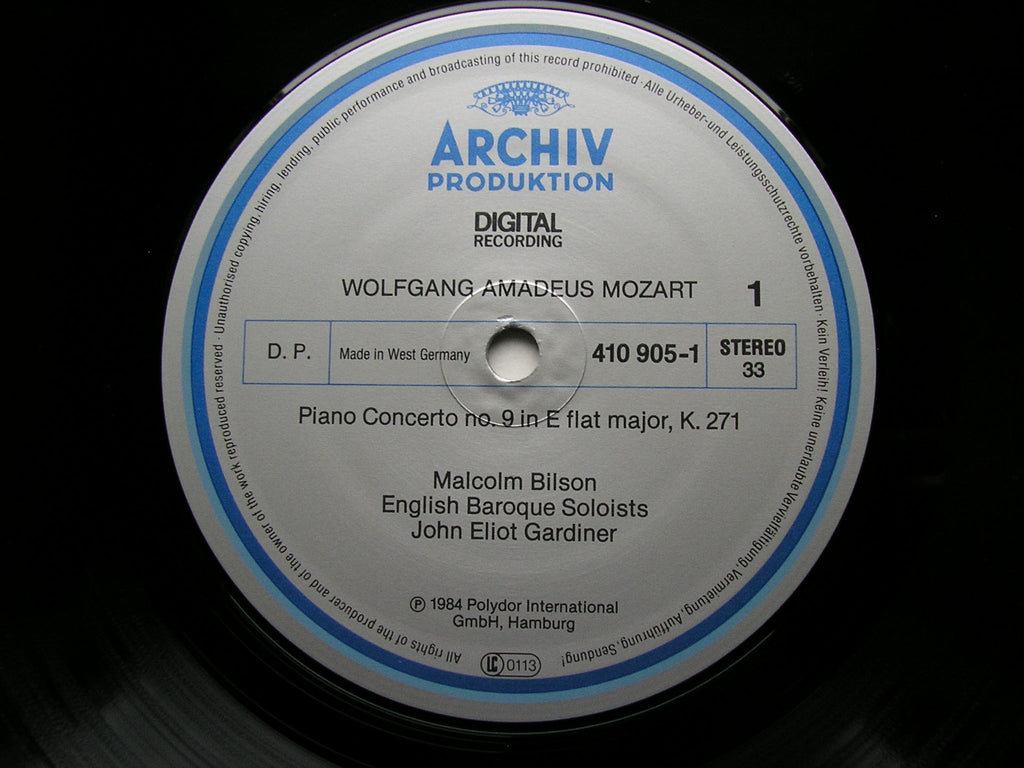 MOZART:  PIANO CONCERTOS Nos. 9 & 11     BILSON / ENGLISH BAROQUE SOLOISTS / GARDINER    410 905