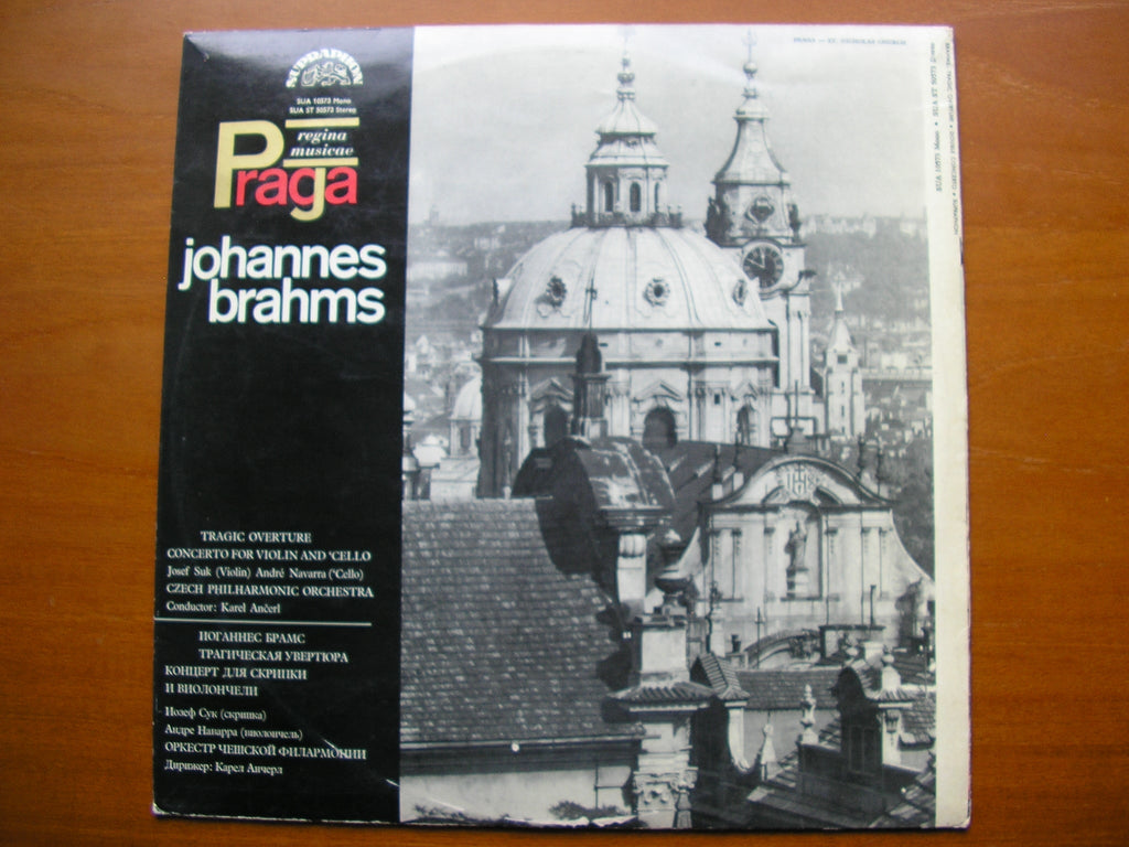 BRAHMS: CONCERTO FOR VIOLIN & CELLO / TRAGIC OVERTURE    SUK / NAVARRA / CZECH PHILHARMONIC / ANCERL    SUA ST 50573