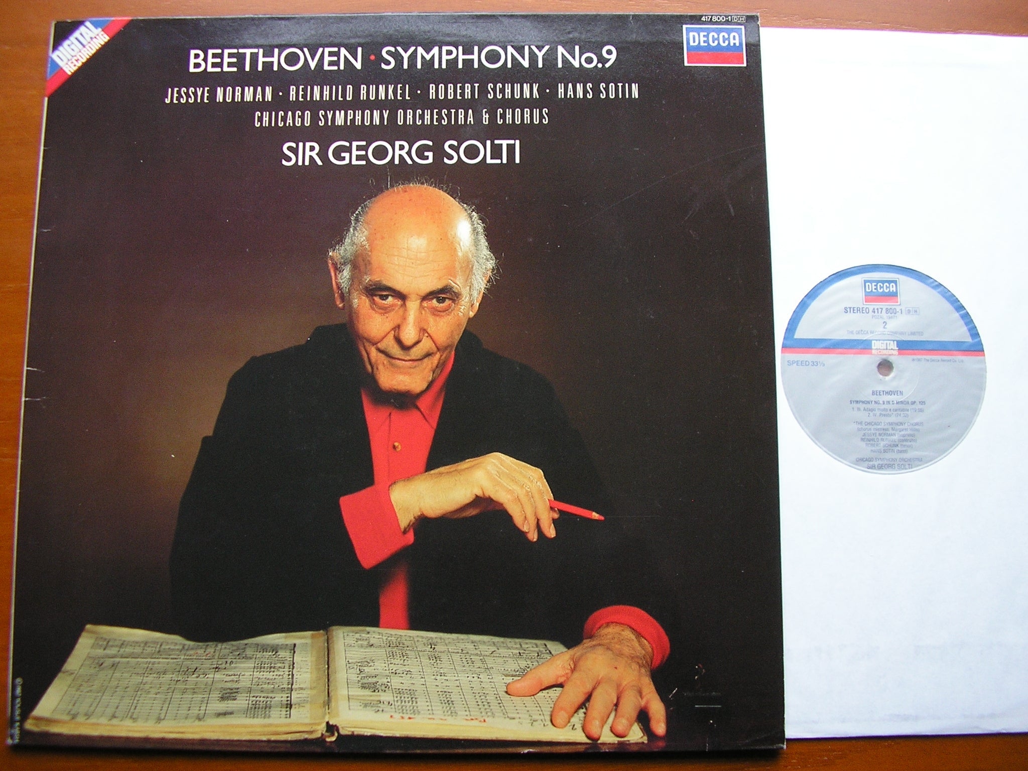 BEETHOVEN: SYMPHONY No. 9   SOLOISTS / CHICAGO SYMPHONY / SOLTI   417 800