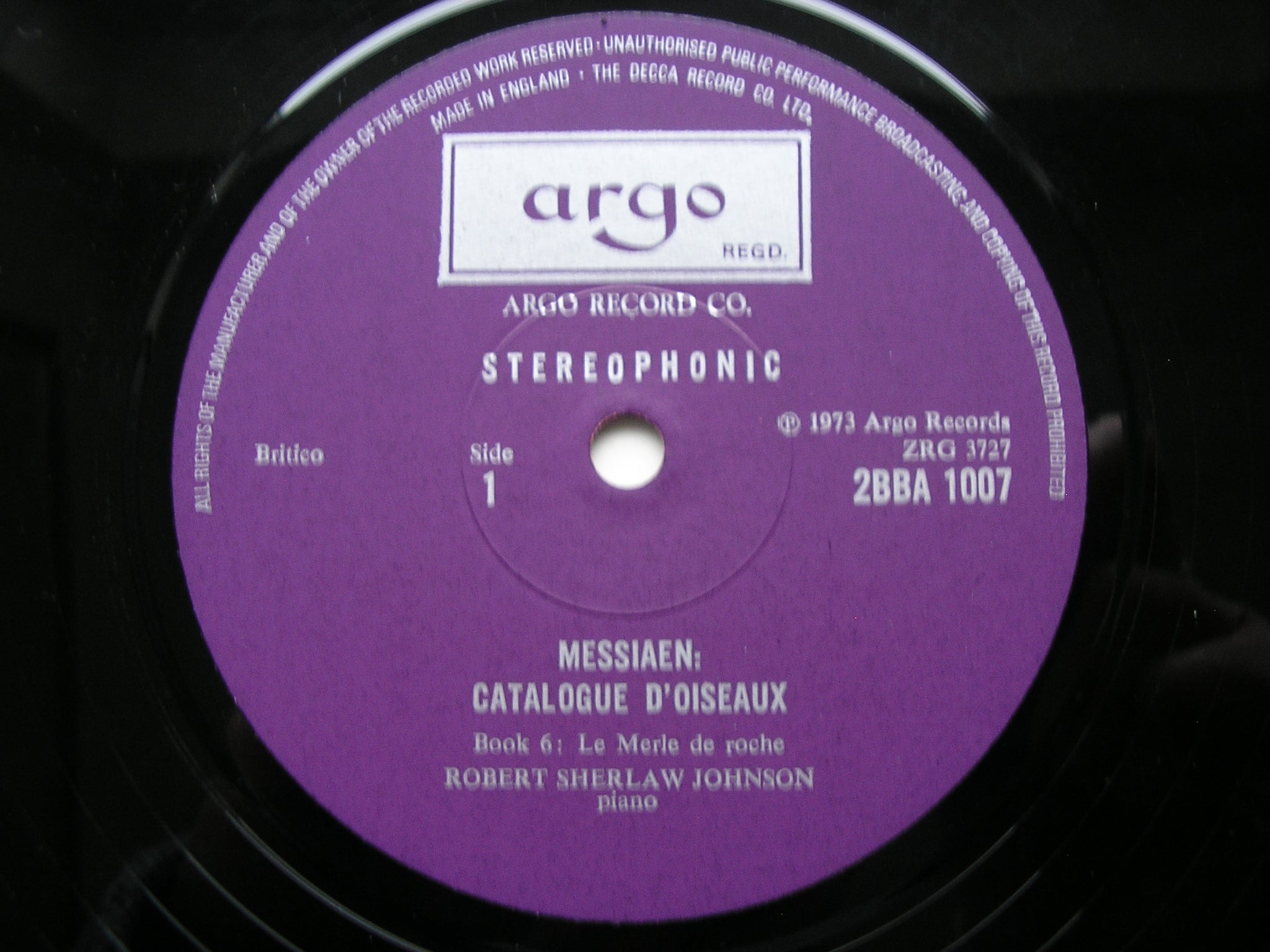 MESSIAEN: CATALOGUE D'OISEAU     ROBERT SHERLAW JOHNSON      3 LP      2BBA 1005 / 7