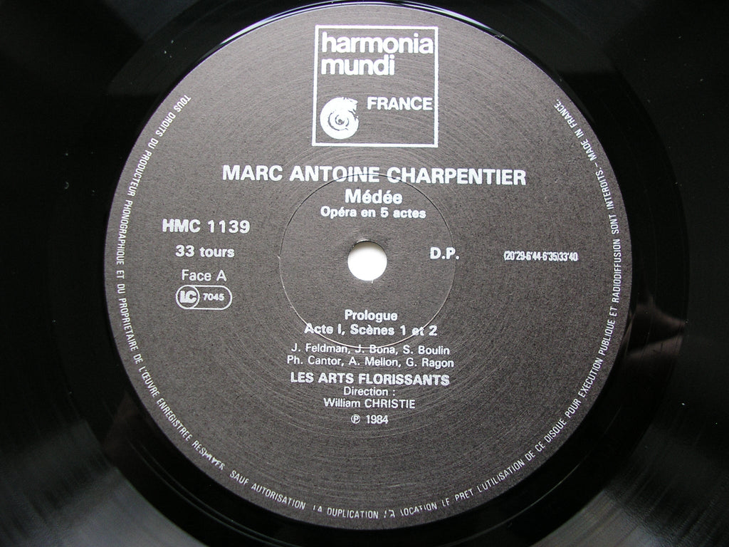 CHARPENTIER: MEDEE   FELDMAN / RAGON / MELLON / BONA / LES ARTS FLORISSANTS / CHRISTIE     3LP     HMC 1139-41