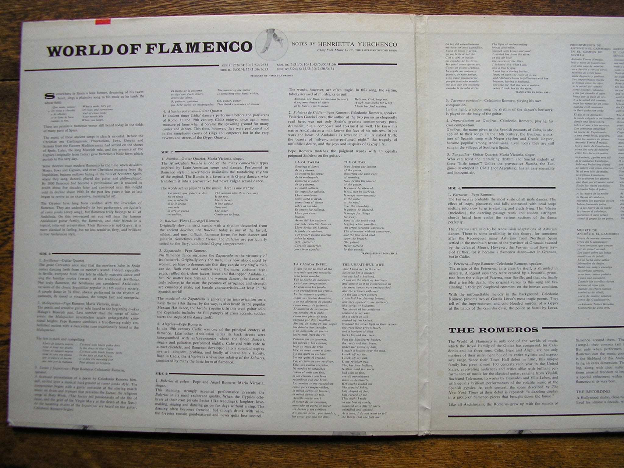 WORLD OF FLAMENCO  THE ROMEROS    MERCURY SR 2 9120