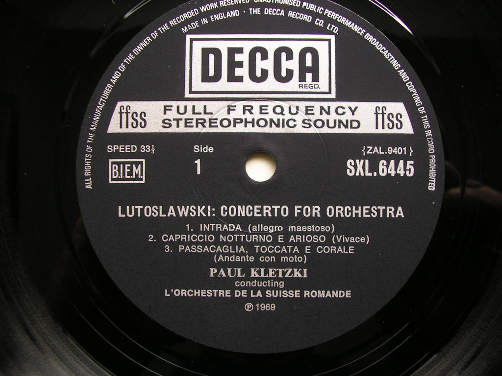 SXL 6445 HINDEMITH: MATHIS DER MALER / LUTOSLAWSKI: CONCERTO FOR ORCHESTRA / SUISSE ROMANDE / KLETZKI     ED4