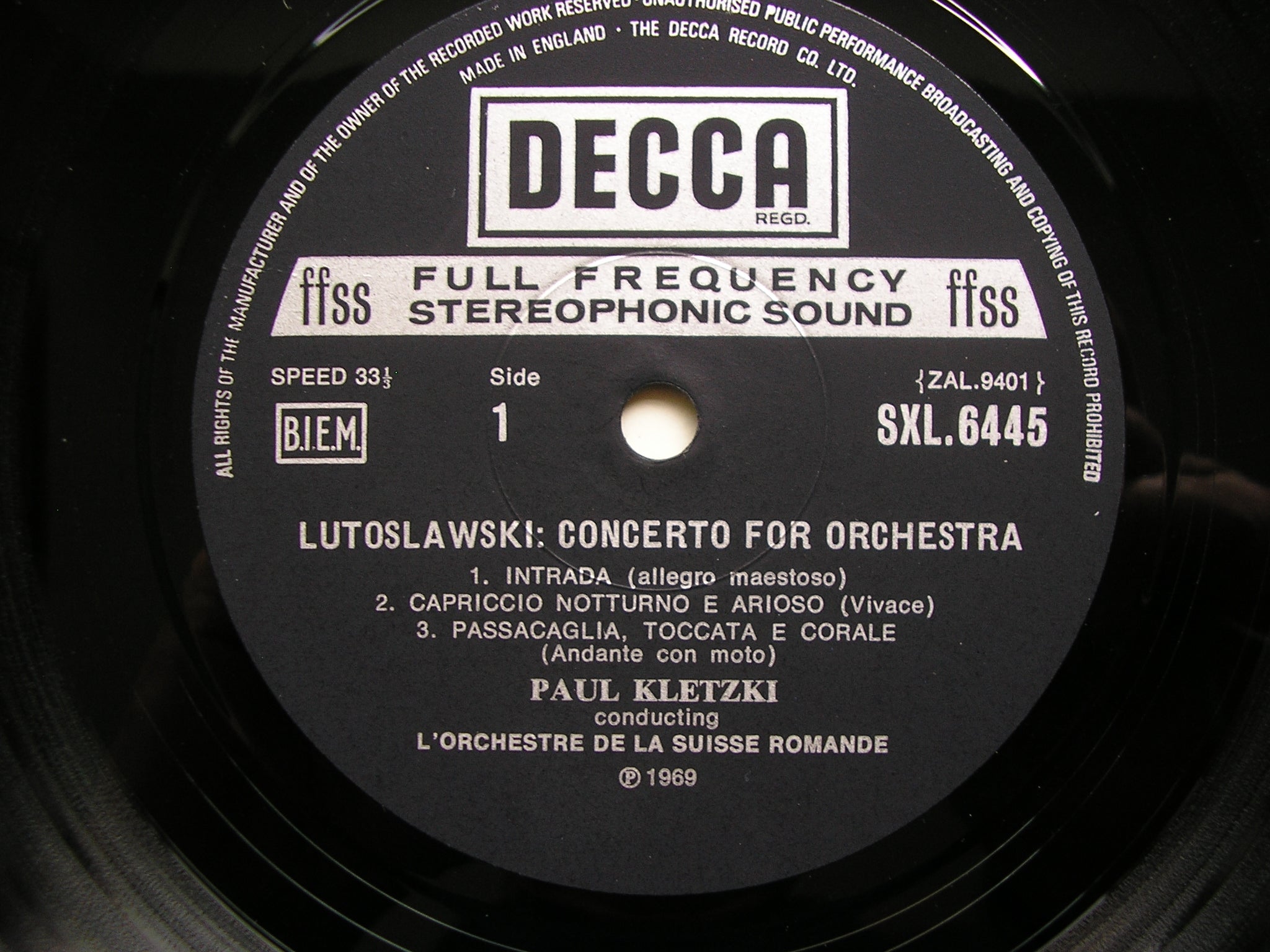 SXL 6445 HINDEMITH: MATHIS DER MALER / LUTOSLAWSKI: CONCERTO FOR ORCHESTRA / SUISSE ROMANDE / KLETZKI     ED4