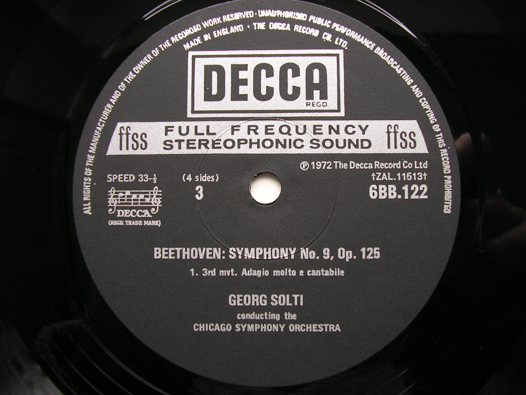 BEETHOVEN: SYMPHONY No. 9    SOLOISTS / CHICAGO SYMPHONY / SOLTI   6BB 121-2