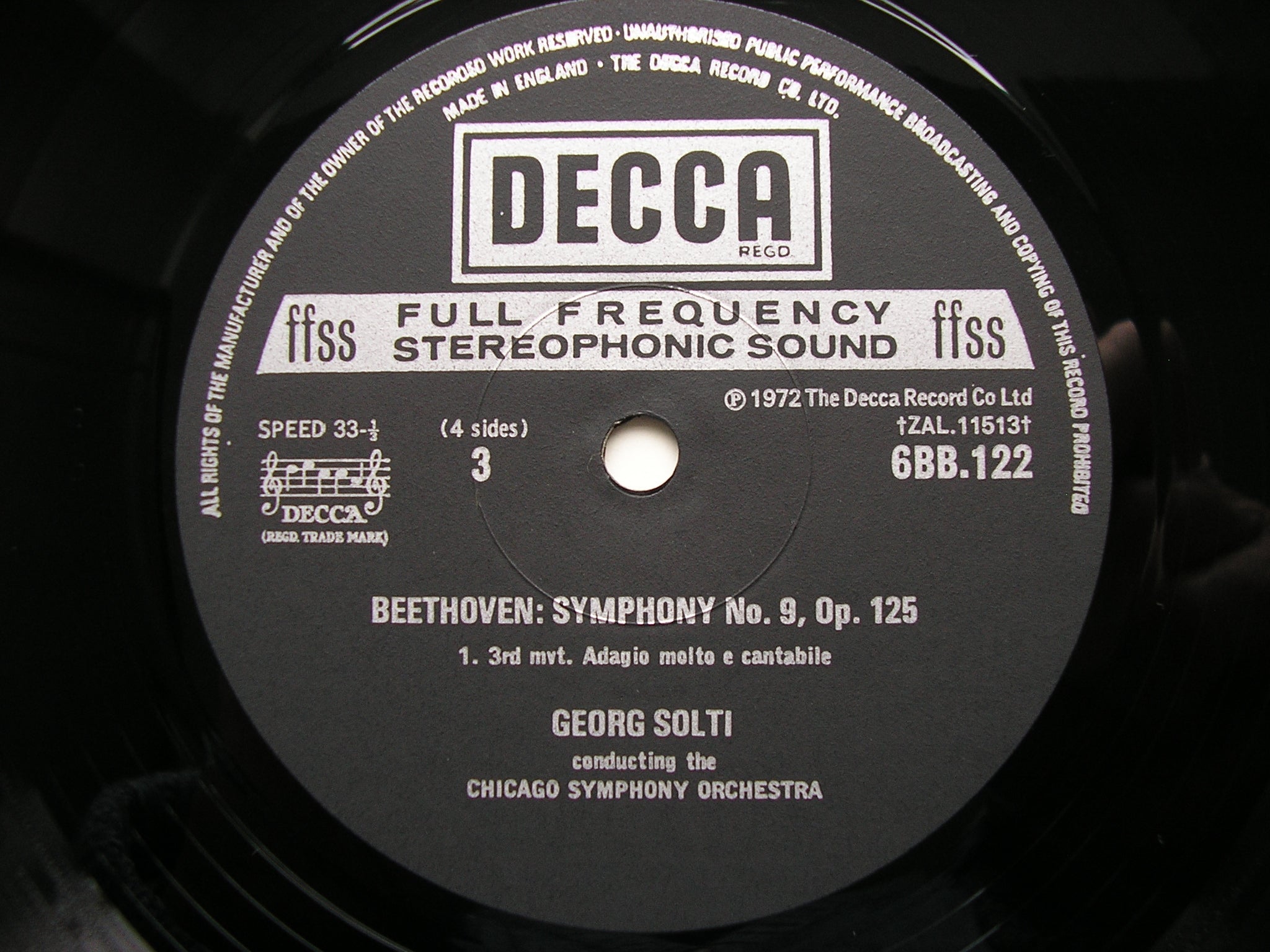 BEETHOVEN: SYMPHONY No. 9    SOLOISTS / CHICAGO SYMPHONY / SOLTI   6BB 121-2
