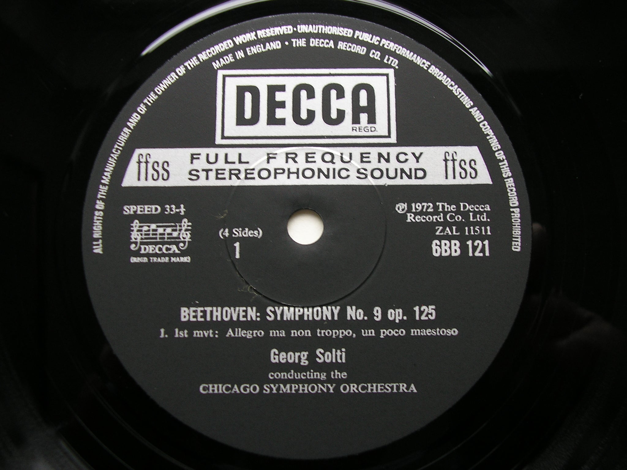 BEETHOVEN: SYMPHONY No. 9    SOLOISTS / CHICAGO SYMPHONY / SOLTI   6BB 121-2