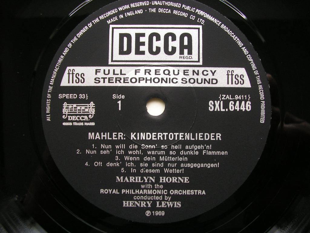 SXL 6446 MAHLER: KINDERTOTENLIEDER / WAGNER: WESENDONK LIEDER     HORNE / ROYAL PHILHARMONIC / LEWIS    ED4