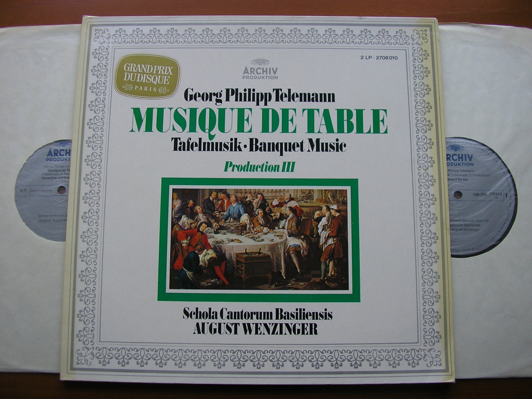 TELEMANN: TAFELMUSIK  Production 3      WENZINGER / SCHOLA CANTORUM BASILIENSIS     2LP     2708 010