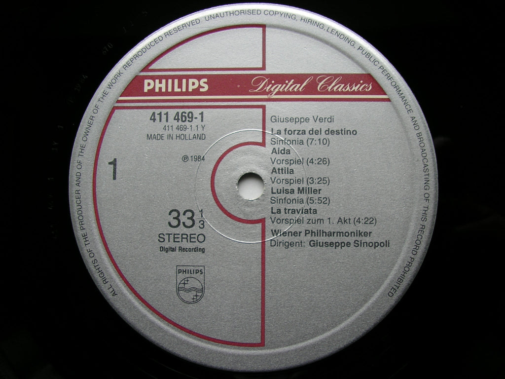 VERDI: OVERTURES      SINOPOLI / VIENNA PHILHARMONIC    411 469