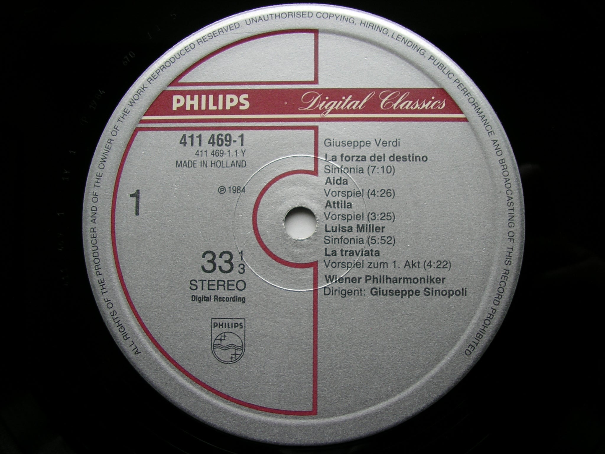 VERDI: OVERTURES      SINOPOLI / VIENNA PHILHARMONIC    411 469