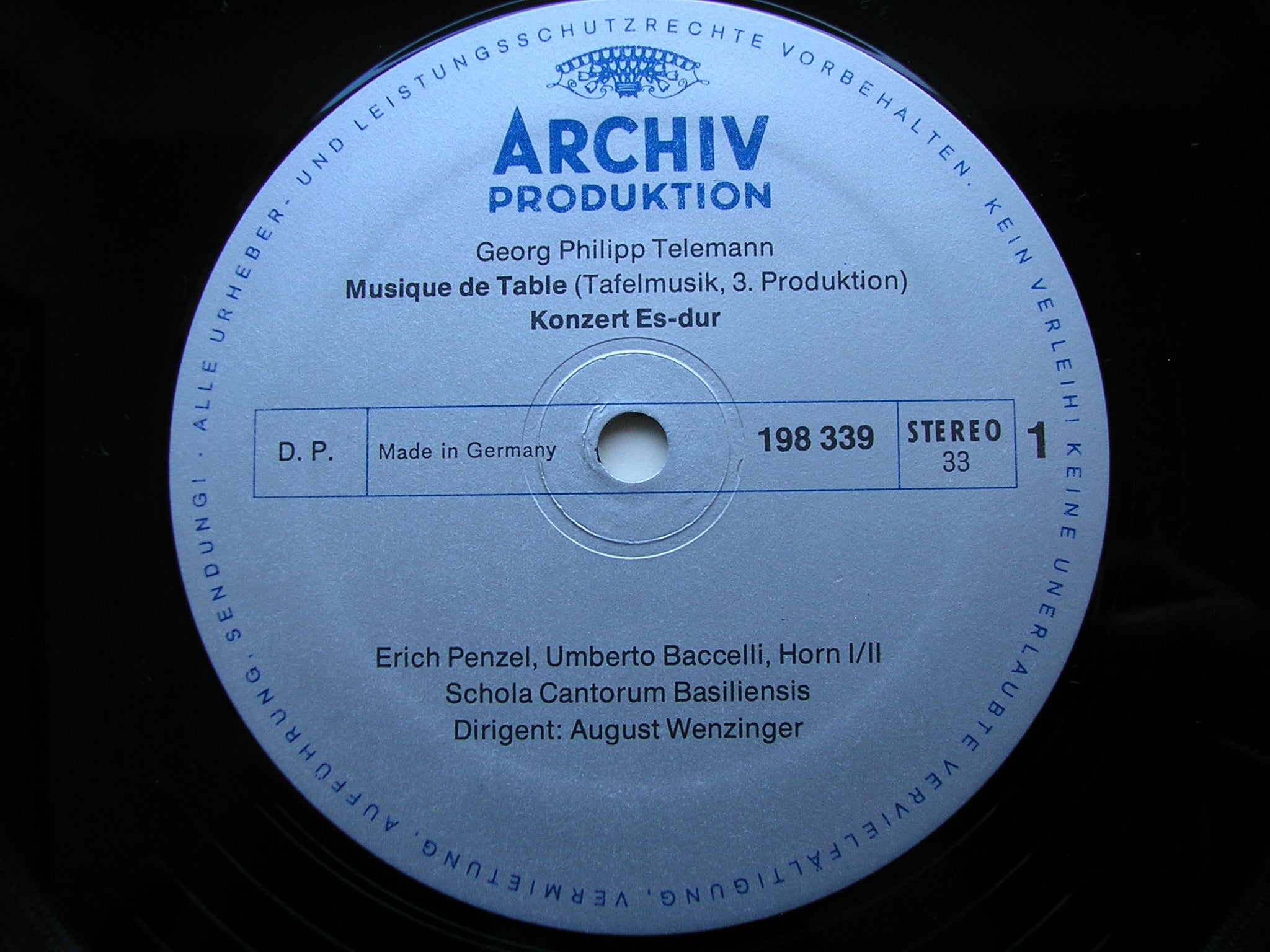 TELEMANN: TAFELMUSIK  Production 3      WENZINGER / SCHOLA CANTORUM BASILIENSIS     2LP     2708 010