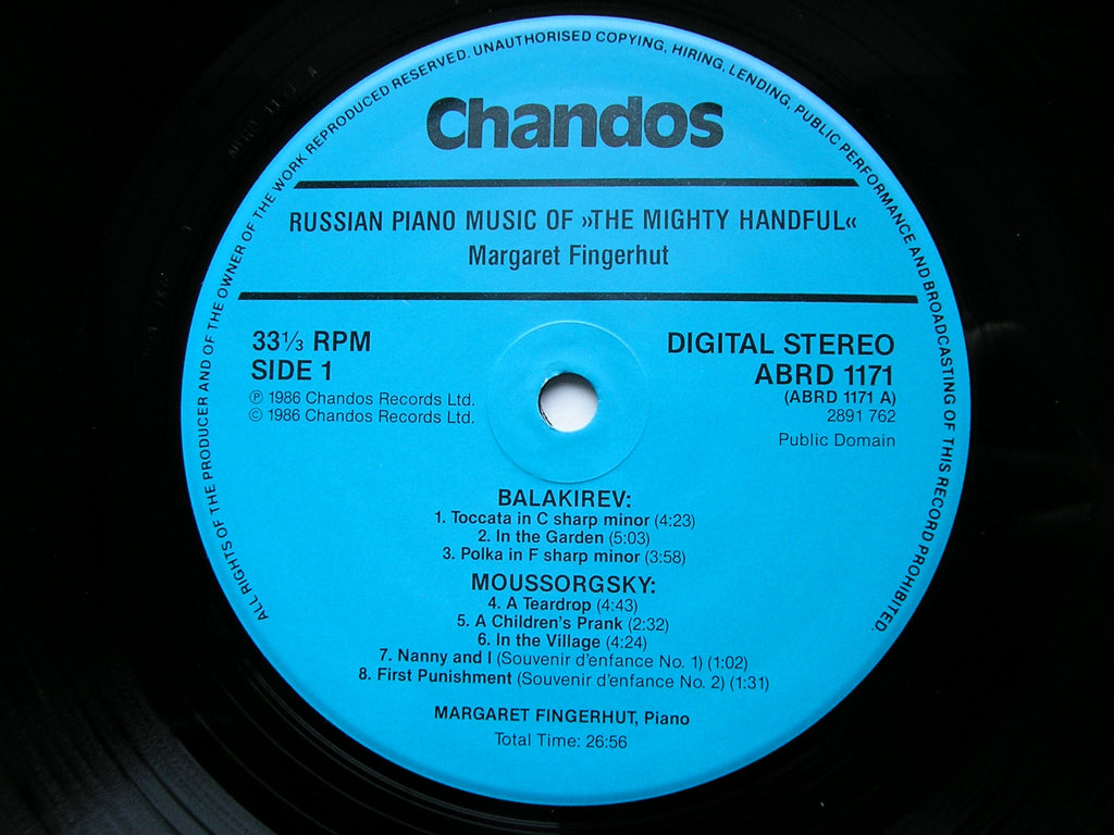 BALAKIREV / BORODIN / CUI / MOUSSORGSKY / RIMSKY-KORSAKOV: PIANO MUSIC     MARGARET FINGERHUT     ABRD 1171