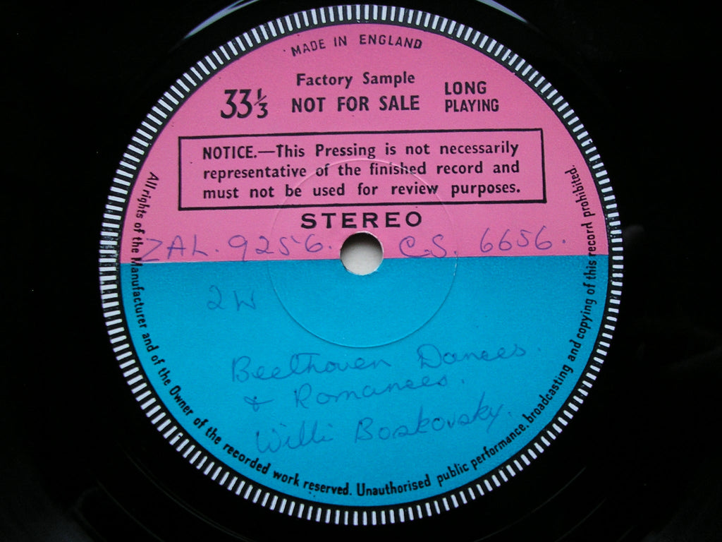 SXL 6436 BEETHOVEN: DANCES & ROMANCES VIENNA MOZART ENSEMBLE / BOSKOVSKY test pressing