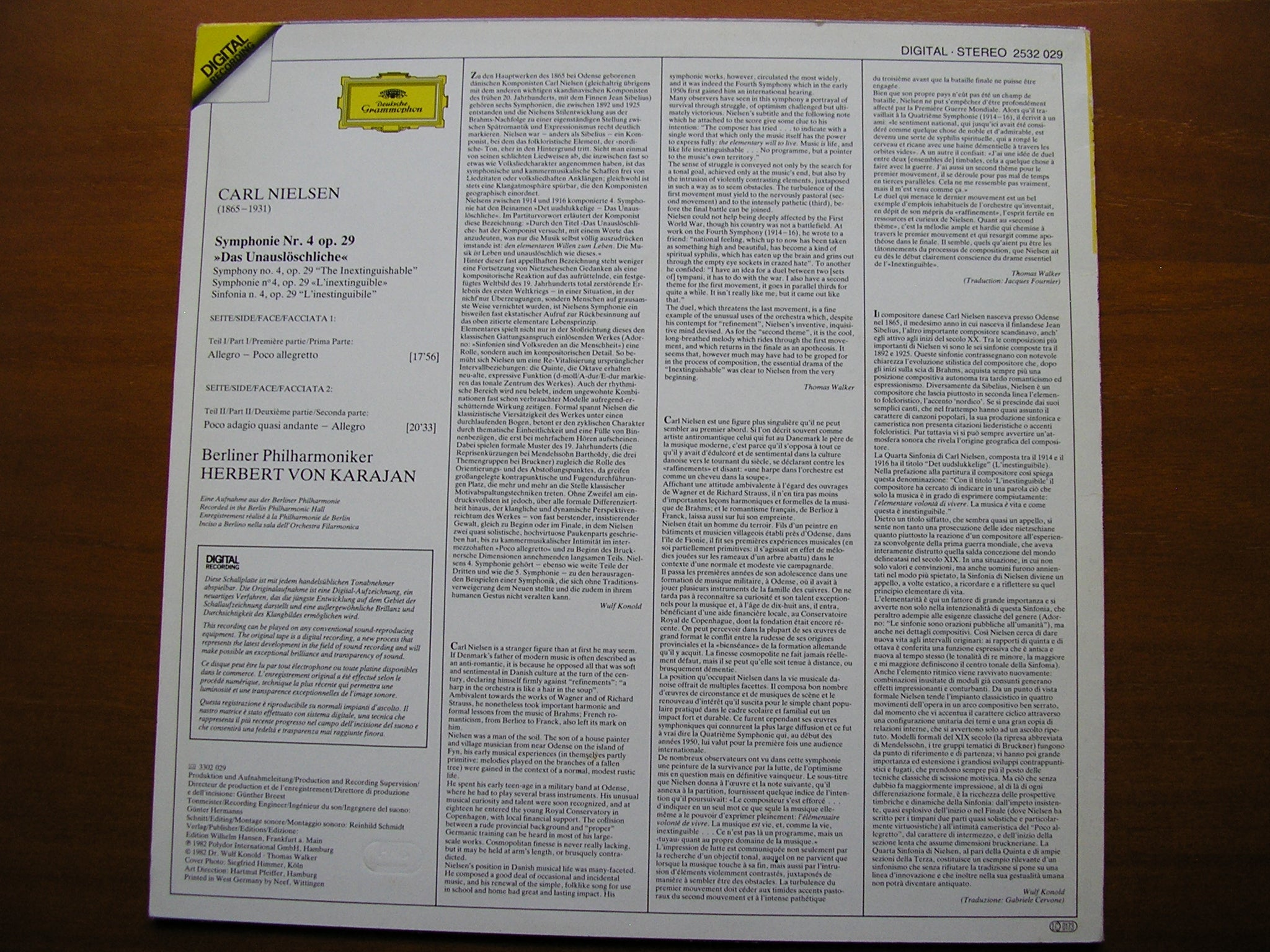 NIELSEN: SYMPHONY No. 4 'The Inextinguishable'       KARAJAN / BERLIN PHILHARMONIC    2532 029