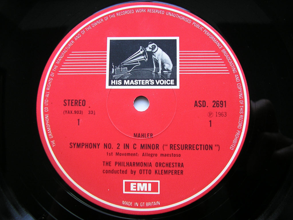 MAHLER: SYMPHONY No. 2 'Resurrection'   SOLOISTS / PHILHARMONIA ORCHESTRA / KLEMPERER    SLS 806