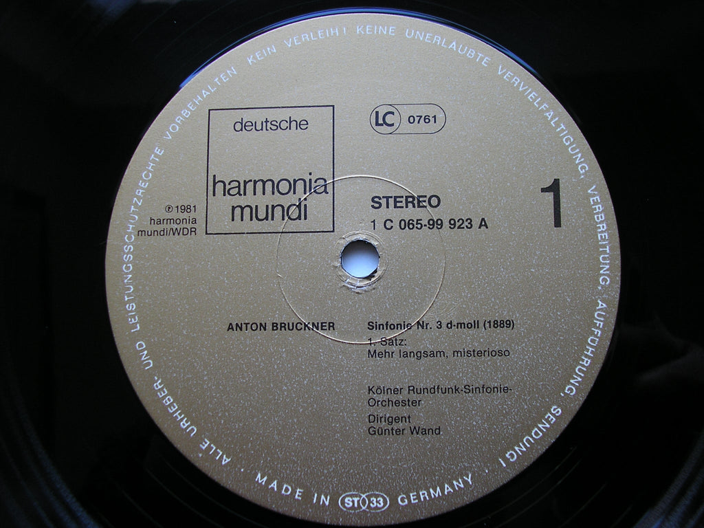 BRUCKNER: SYMPHONY No. 3       WAND / COLOGNE RADIO ORCHESTRA    065 99 923