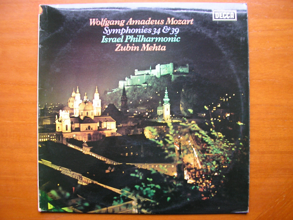 SXL 6833 MOZART: SYMPHONIES Nos. 34 & 39 MEHTA / ISRAEL PHILHARMONIC test pressing