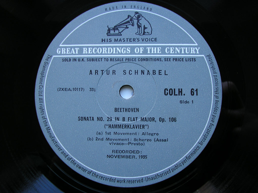 BEETHOVEN: THE COMPLETE PIANO SONATAS     ARTUR SCHNABEL    13 LP SET     COLH 51 - 63
