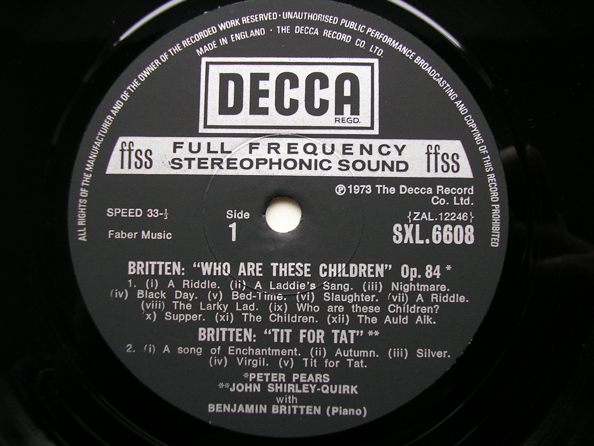 BRITTEN: JOURNEY OF THE MAGI / TIT FOR TAT / WHO ARE THESE CHILDREN?    SOLOISTS / BRITTEN     SXL 6608