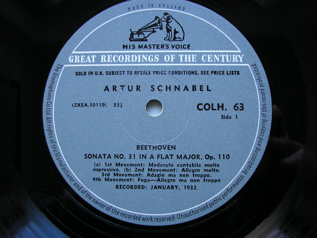 BEETHOVEN: THE COMPLETE PIANO SONATAS     ARTUR SCHNABEL    13 LP SET     COLH 51 - 63
