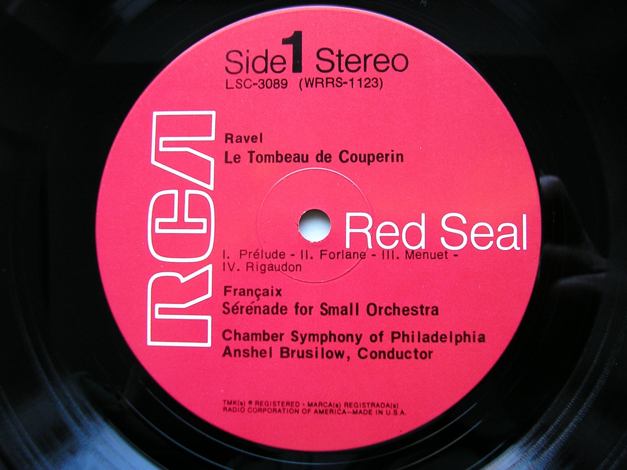 RAVEL: LE TOMBEAU DE COUPERIN / IBERT: CAPRICCIO & SUITE SYMPHONIQUE / FRANCAIX: SERENADE     BRUSILOW / PHILADELPHIA CHAMBER ORCHESTRA     LSC 3089
