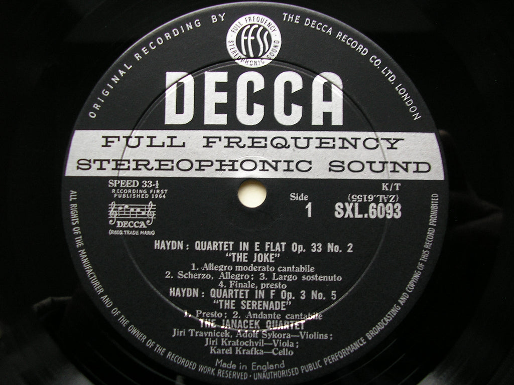 SXL 6043  DVORAK: PIANO QUINTET / SCHUBERT: QUARTET MOVEMENT D.703     CURZON / VIENNA PHILHARMONIC QUARTET      ED1