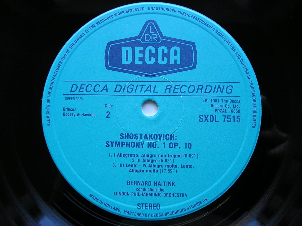 SHOSTAKOVICH: THE COMPLETE SYMPHONIES BERNARD HAITINK / CONCERTGEBOUW / LONDON PHILHARMONIC 15 DECCA LPs
