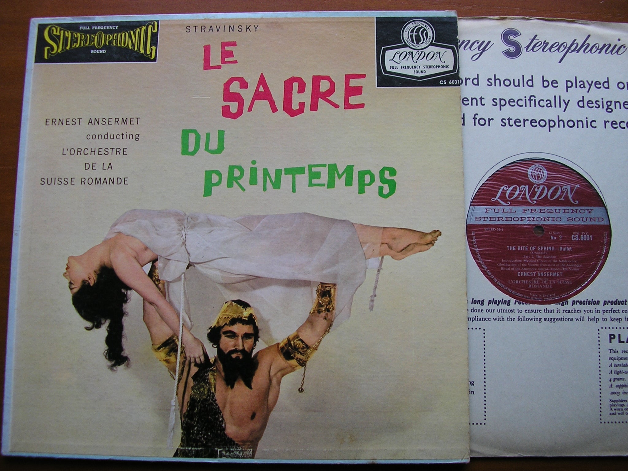 STRAVINSKY: THE RITE OF SPRING     ANSERMET / SUISSE ROMANDE ORCHESTRA    CS 6031