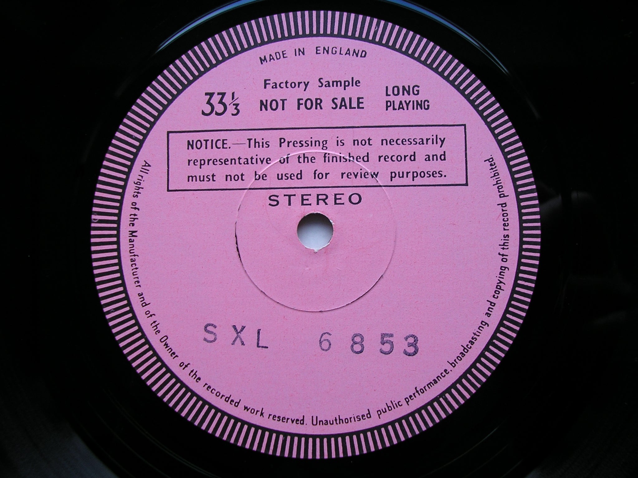 SXL 6853 TCHAIKOVSKY: MANFRED ASHKENAZY / NEW PHILHARMONIA test pressing