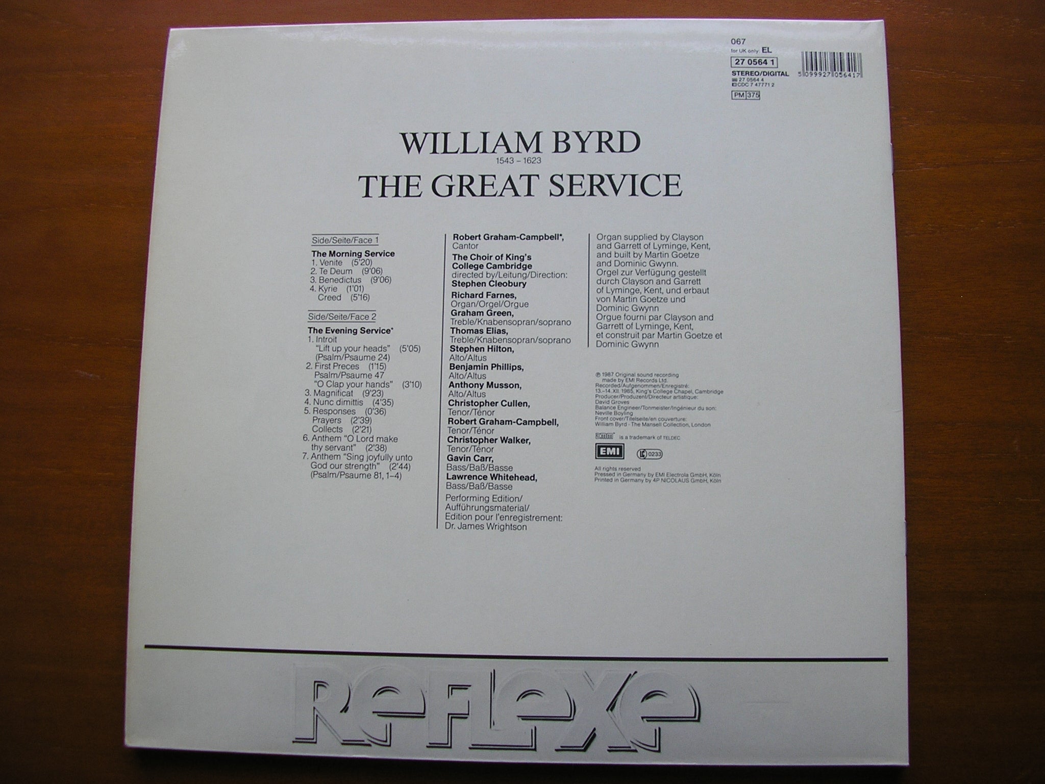 BYRD: THE GREAT SERVICE     KING'S COLLEGE CAMBRIDGE / CLEOBURY    270564